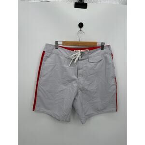Gilded Age Inc Board Shorts Men XL Gray Red Tie Front Beach Vaca Swim Pool